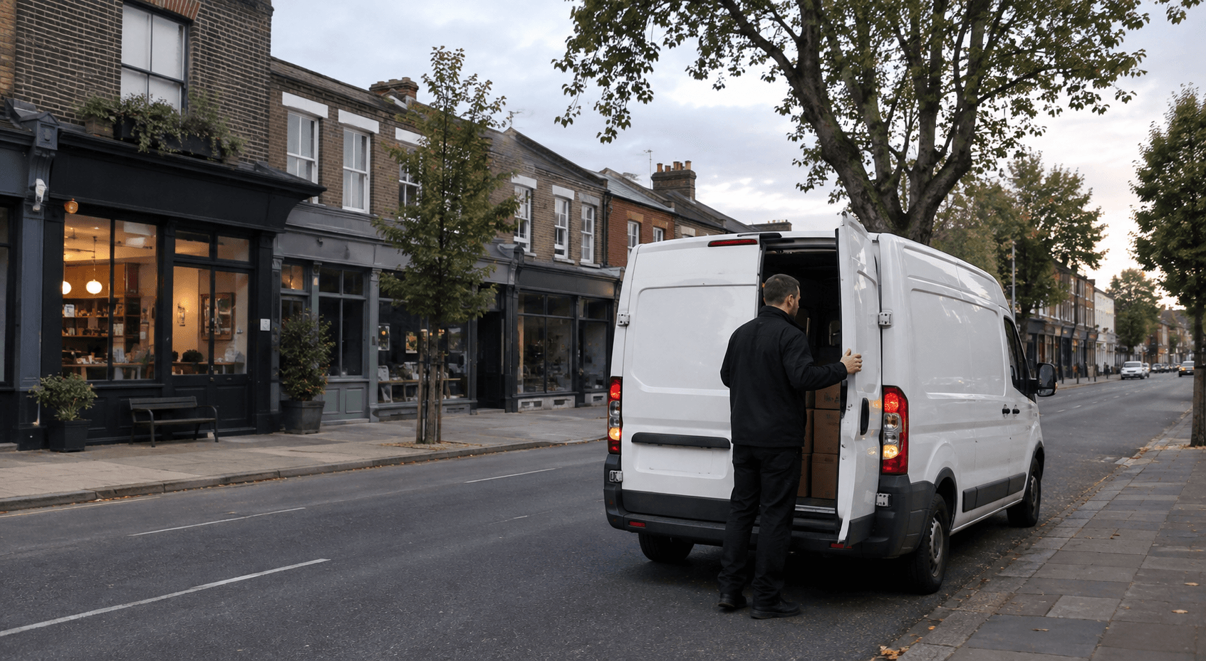 Unbranded courier vehicle ready to leave Hornchurch with medical items, client files and small business orders secured for direct transport
